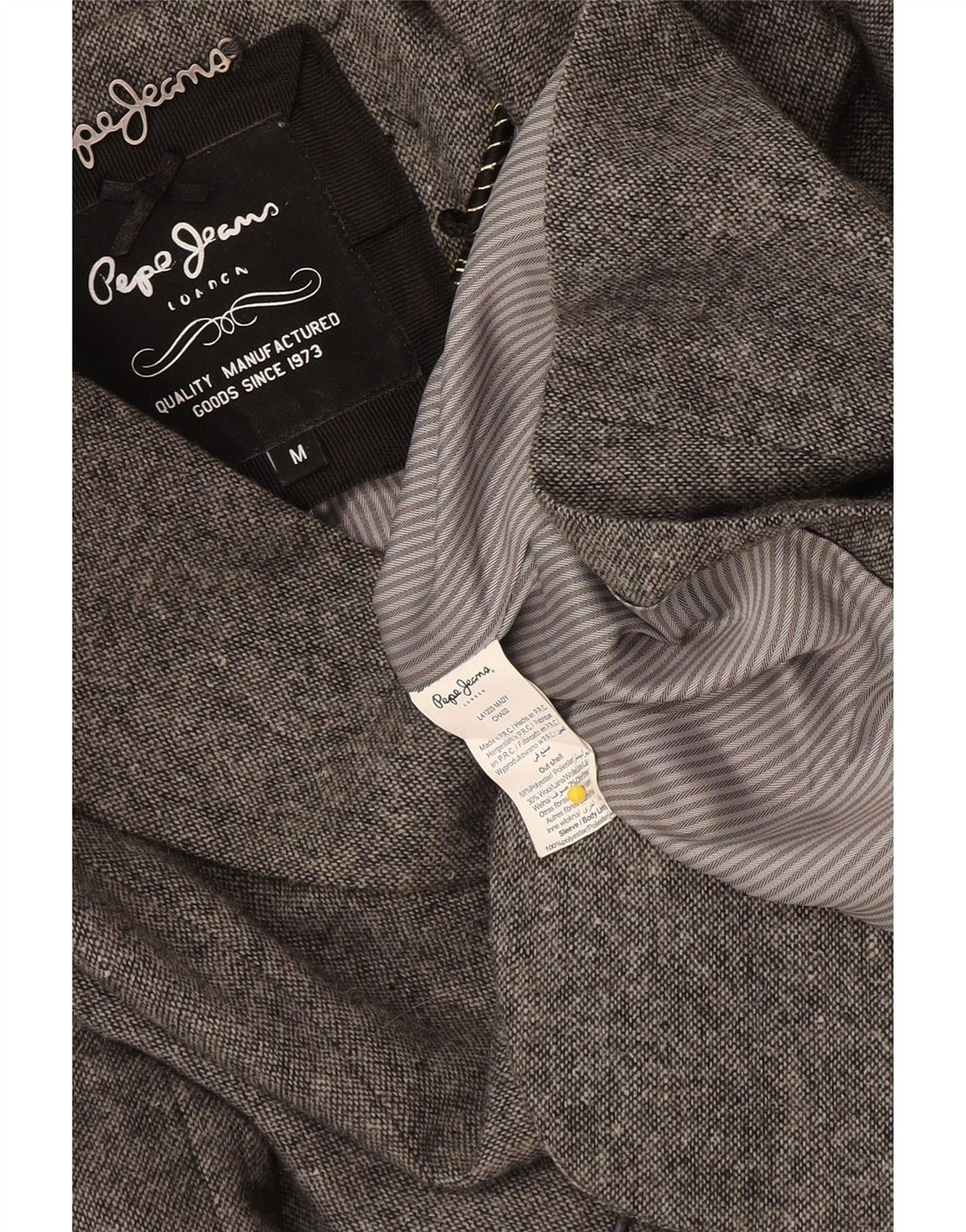 Jaqueta blazer feminina PEPE Jeans com corte militar Reino Unido 12 cinza médio clássico