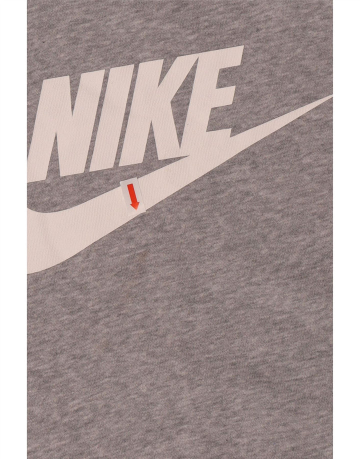 Moletom gráfico feminino Nike Jumper UK 10 pequeno algodão manchado cinza