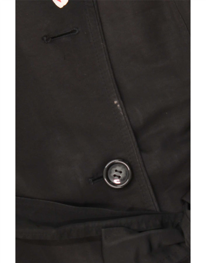 Casaco impermeável feminino Marks & Spencer Reino Unido 10 pequeno poliéster preto