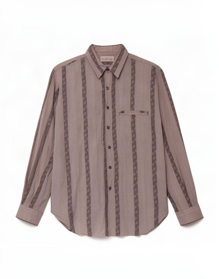 Casucci Camisa Masculina Grande Listrada Cinza