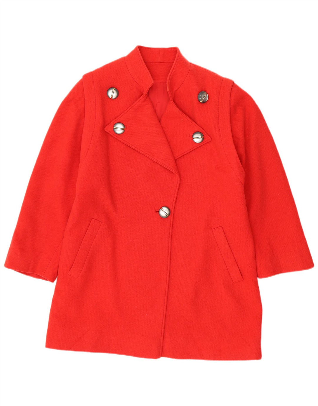 Sobretudo feminino vintage UK 14 grande lã vermelha