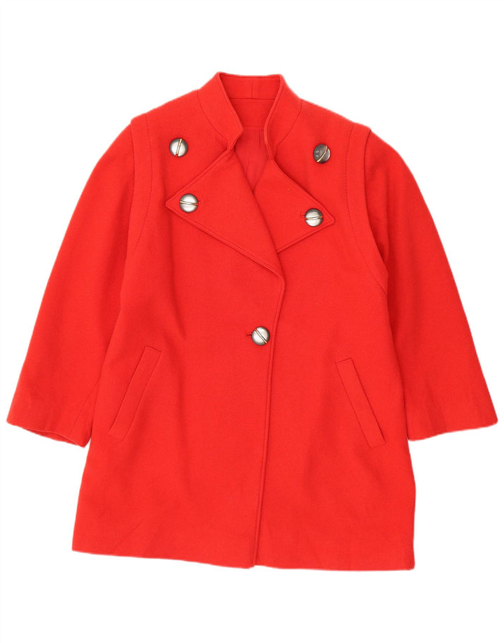 Sobretudo feminino vintage UK 14 grande lã vermelha