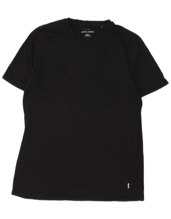 Jack & Jones Mens Slim Fit Camiseta Top XL Algodão Preto
