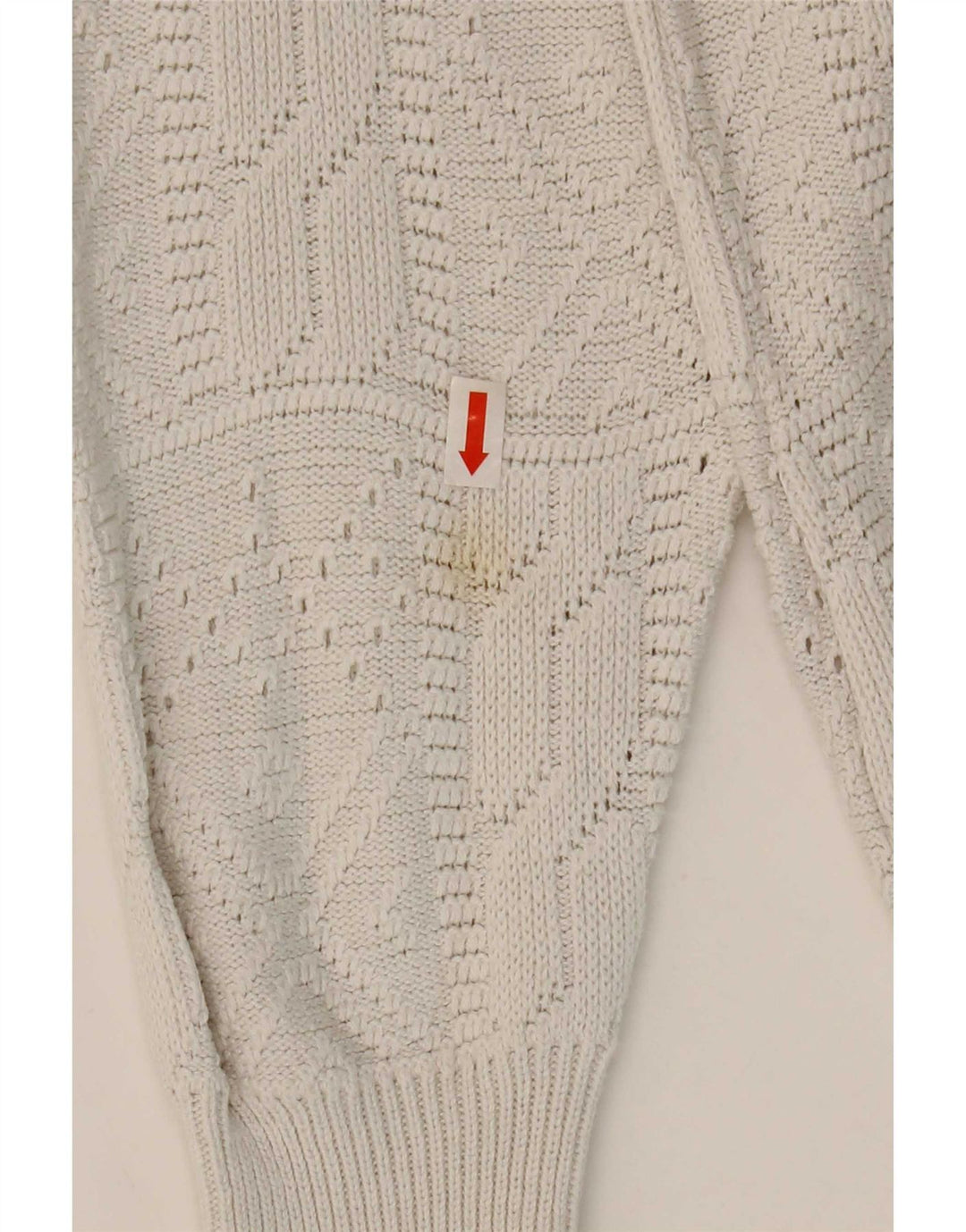 Suéter feminino vintage com decote em botão IT 42 acrílico branco médio