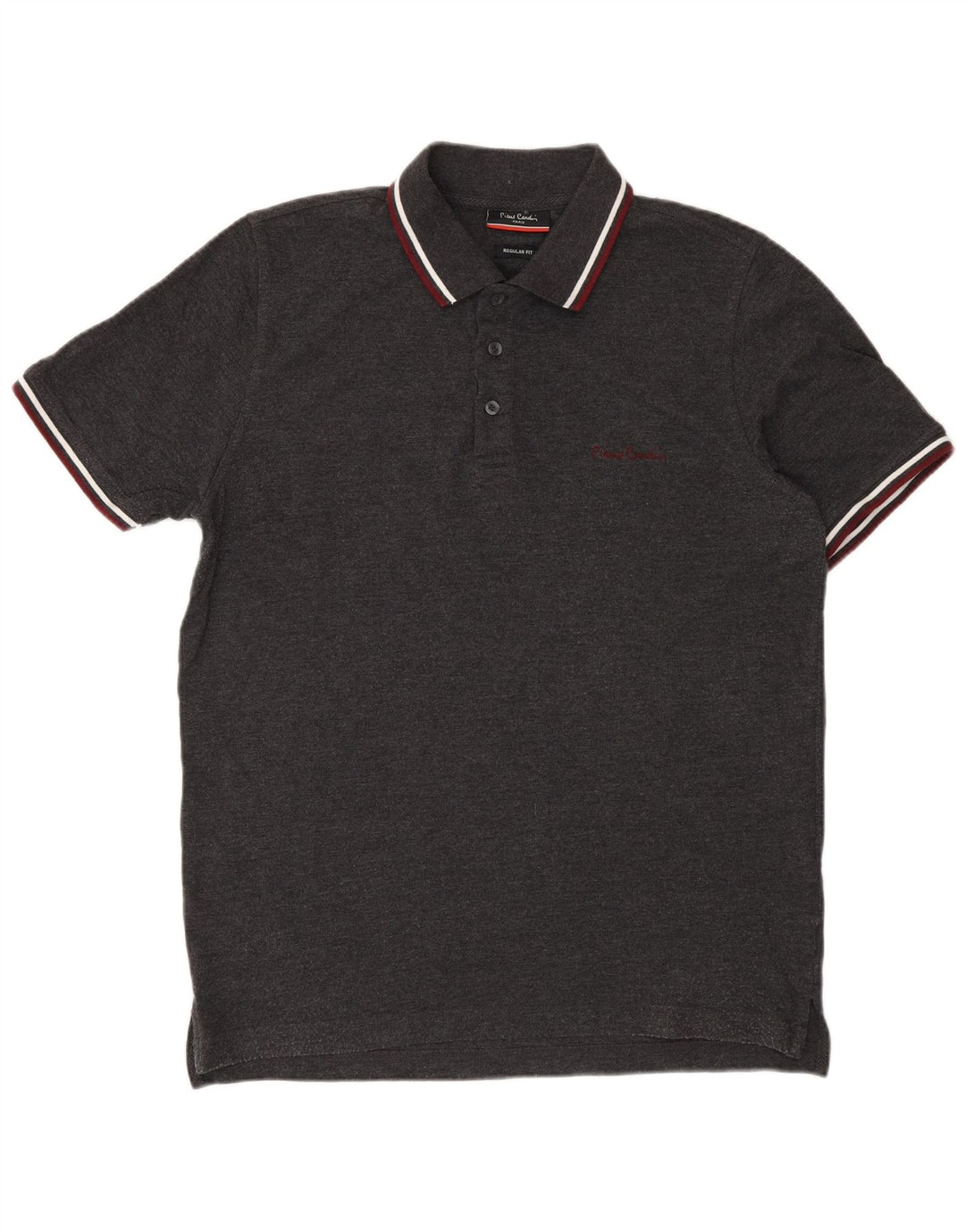 Camisa polo masculina Pierre Cardin Regular Fit cinza médio algodão clássico