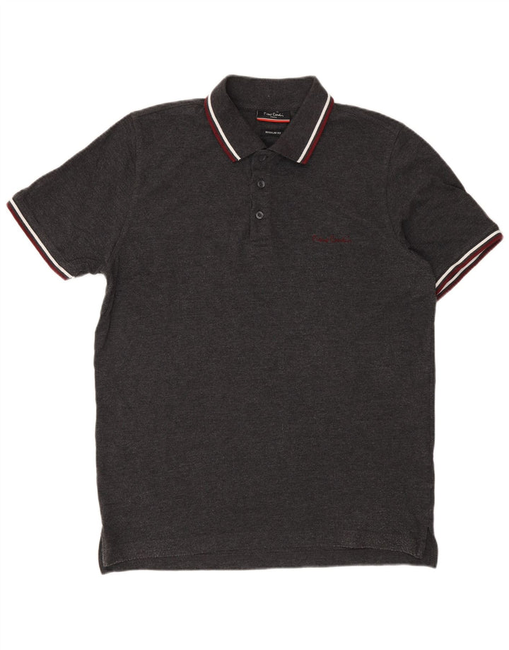 Camisa polo masculina Pierre Cardin Regular Fit cinza médio algodão clássico