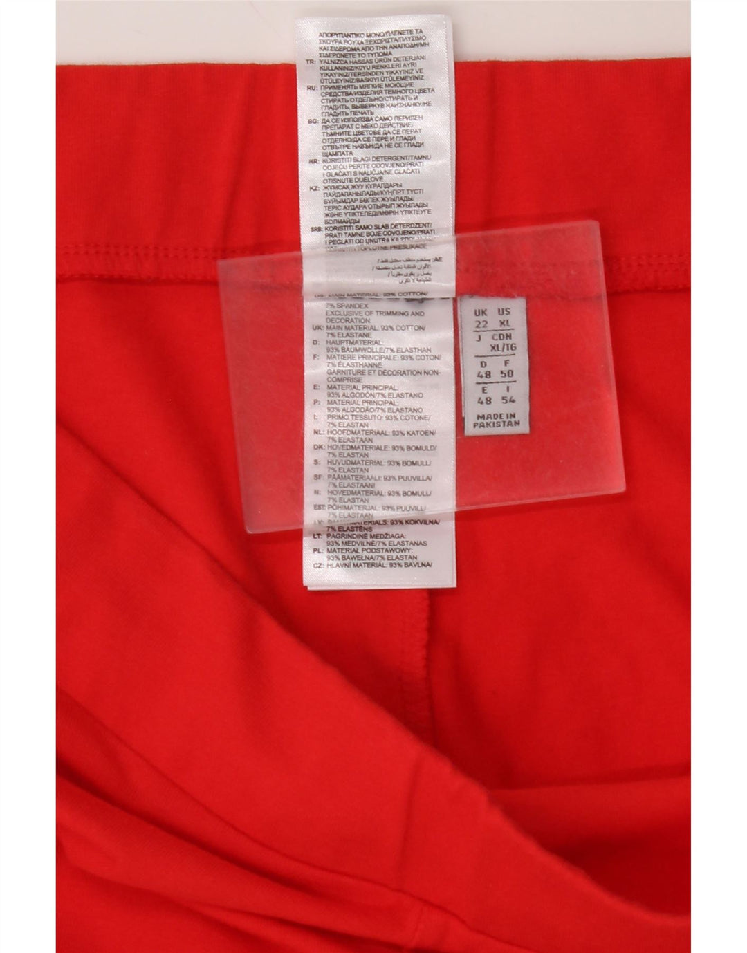 ADIDAS Womens Leggings UK 22 2XL Vermelho Algodão