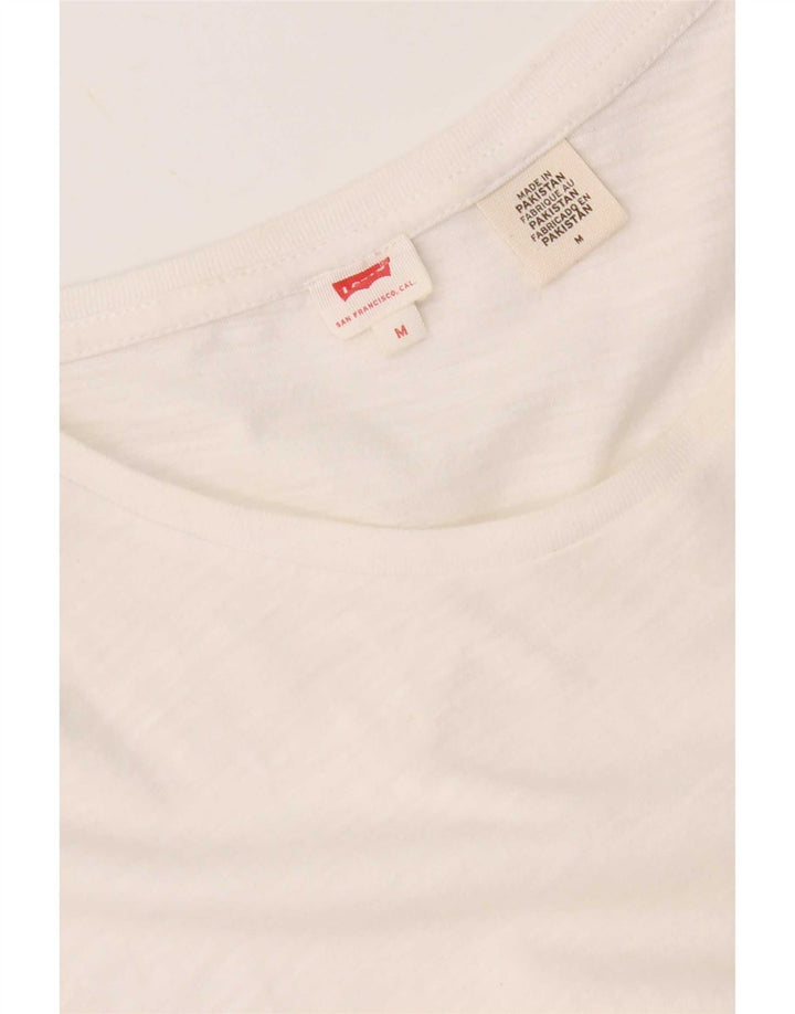 Camiseta feminina Levi's Top UK 14 médio branco manchado