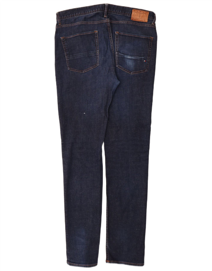 Tommy Hilfiger Masculino Denton Slim Straight Jeans W36 L36 Azul Marinho Algodão