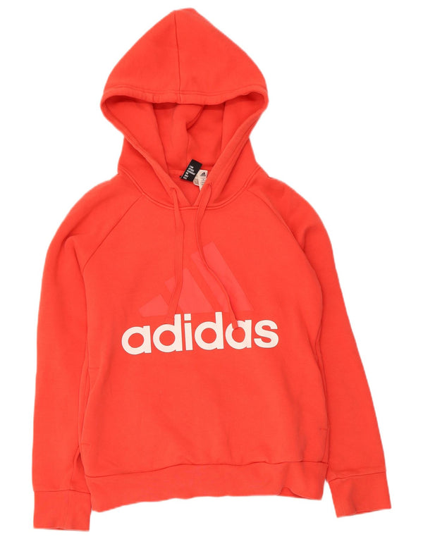 Adidas Womens Graphic Hoodie Jumper UK 10 Pequeno Algodão Vermelho