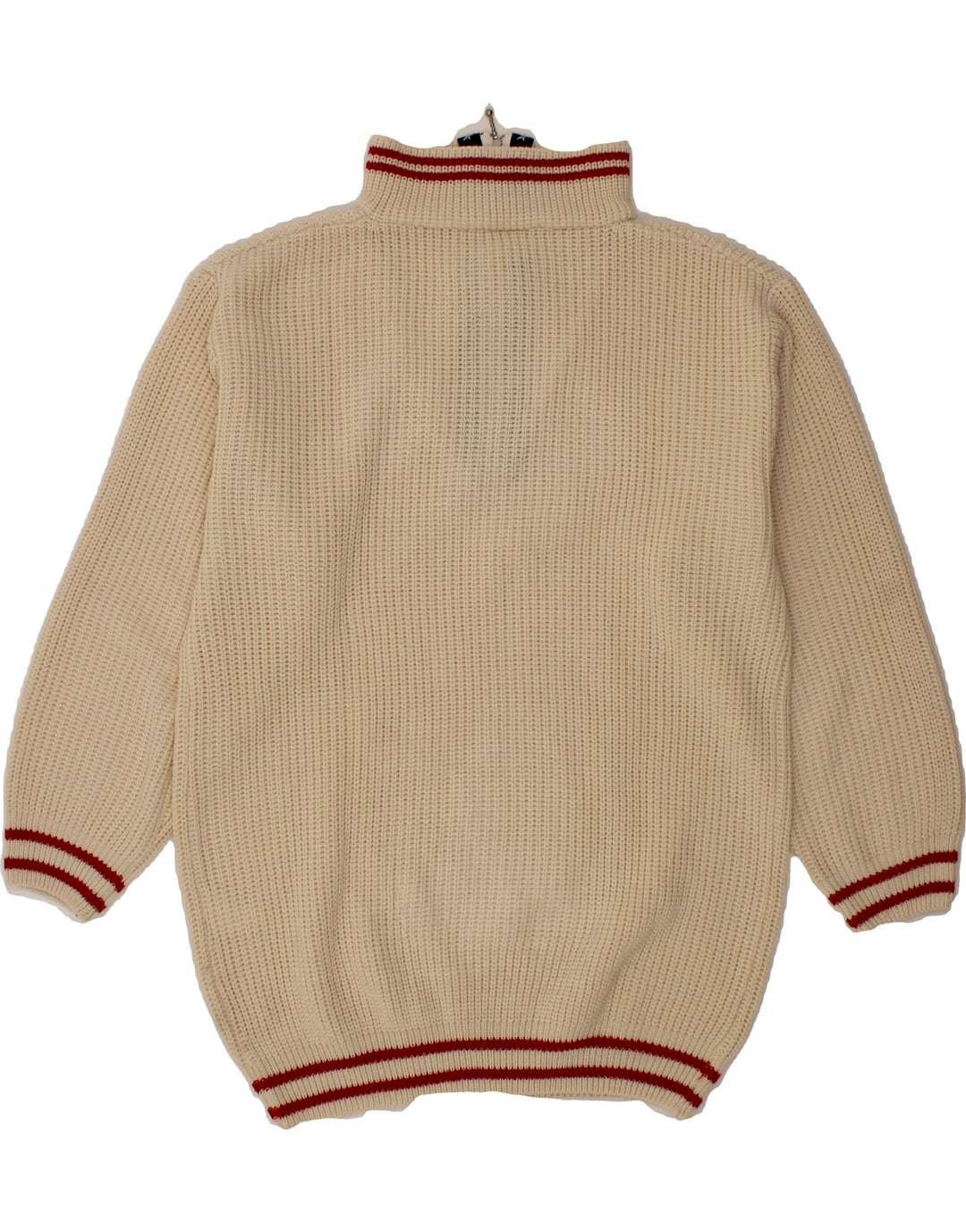 FLASH LIGHTS Womens Zip Neck Jumper Sweater UK 18 XL Off White Preppy Vintage Flash Lights and Second-Hand Flash Lights from Messina Hembry 