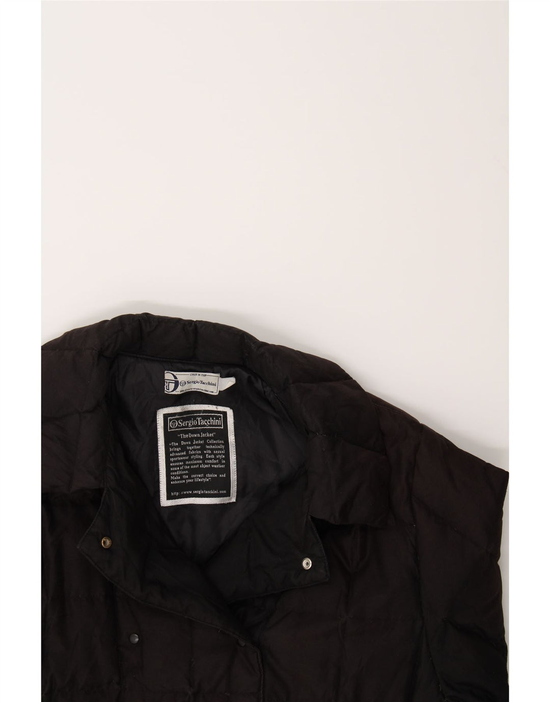 SERGIO TACCHINI Womens Padded Coat UK 16 Large Black Vintage Sergio Tacchini and Second-Hand Sergio Tacchini from Messina Hembry 