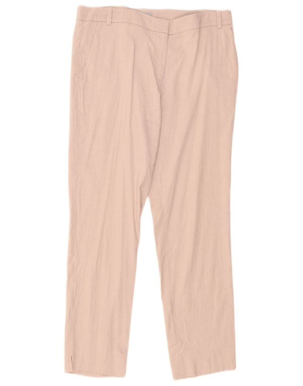 Calça Chino Feminina Jigsaw Slim UK 12 Médio W32 L28 Linho Rosa