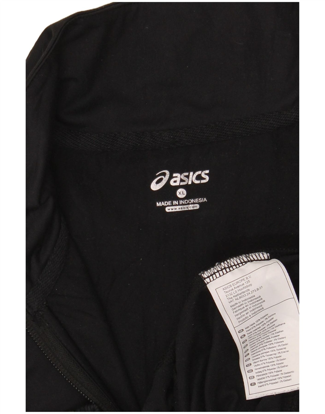 Asics Womens Tracksuit Top Jacket UK 18 XL Preto Colourblock Poliéster