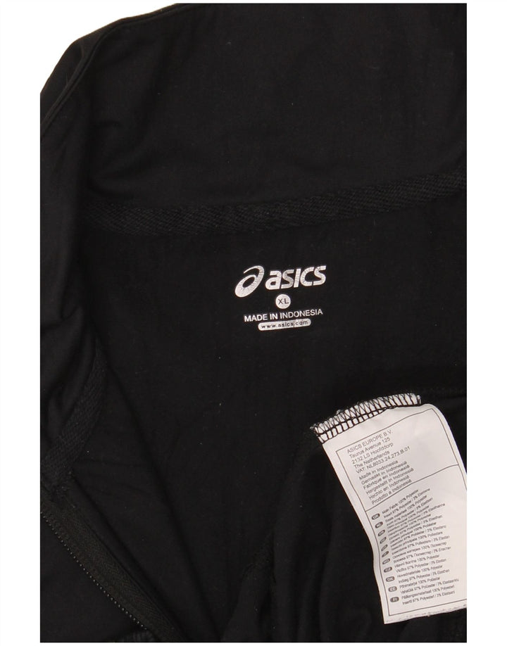 Asics Womens Tracksuit Top Jacket UK 18 XL Preto Colourblock Poliéster