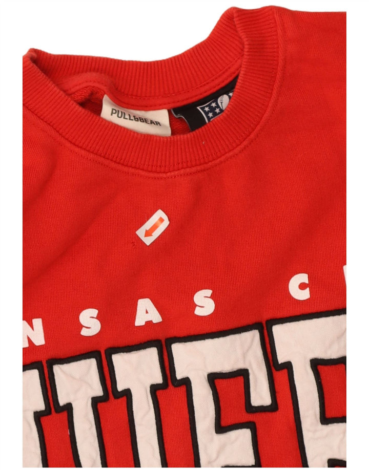 Jumper de moletom feminino extragrande PULL & BEAR UK 6 XS vermelho