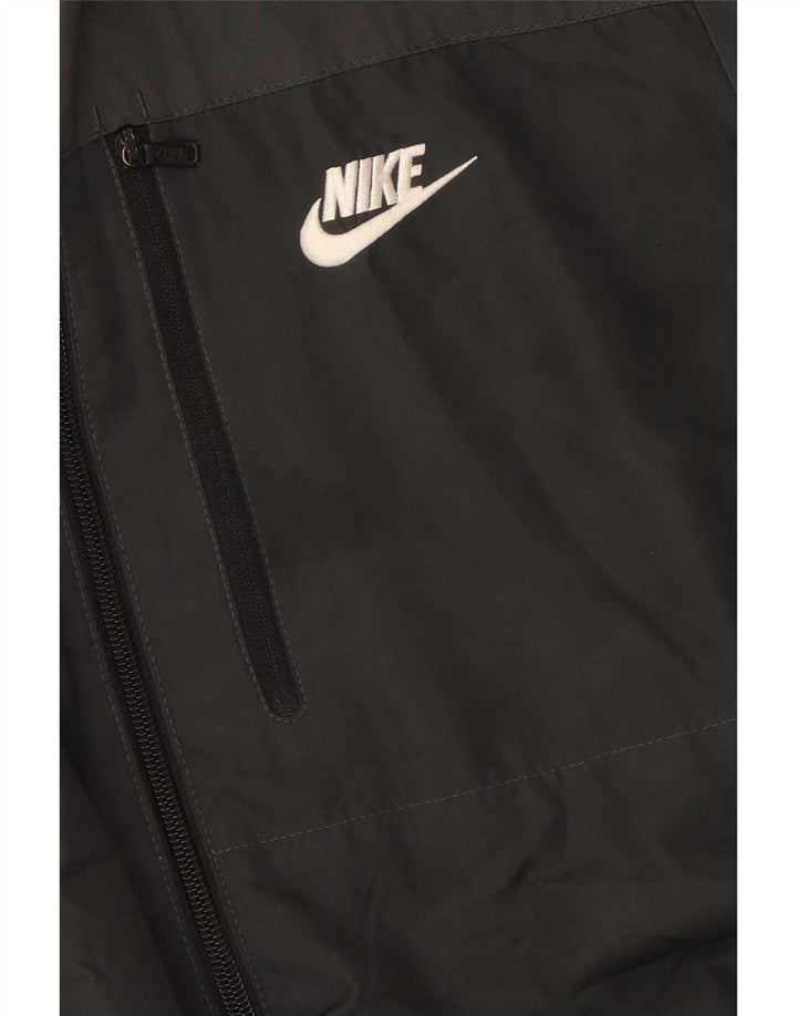 Jaqueta de chuva masculina Nike com capuz UK 38 poliéster preto médio