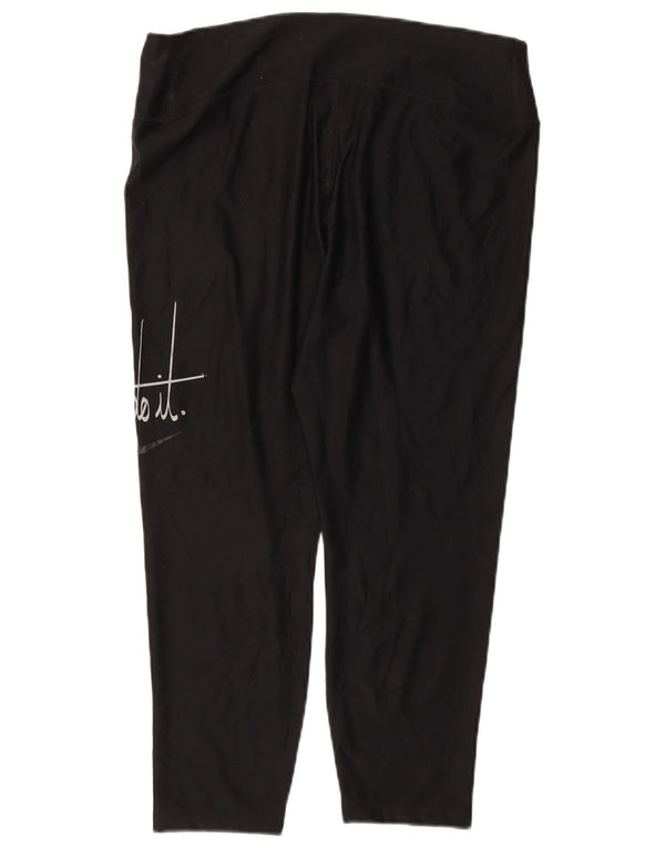 Calça legging feminina Nike Dri Fit Graphic Capri UK 18 XL preta poliéster