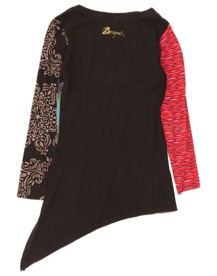DESIGUAL Túnica feminina gráfica UK 10 pequena floral multicolorida