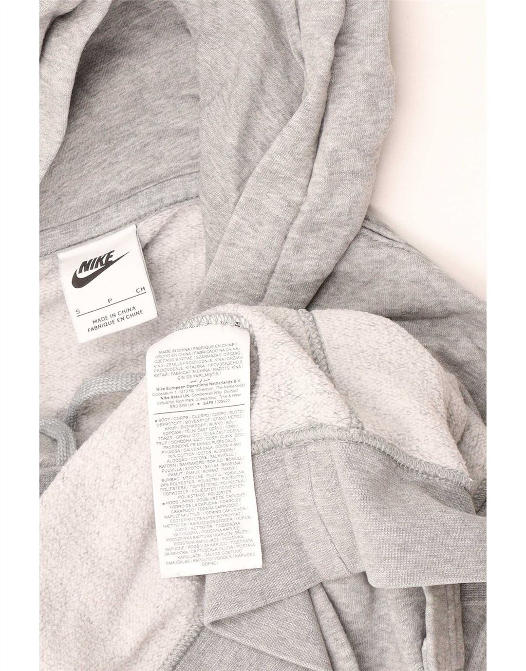 Suéter Nike Masculino Graphic Regular Fit com capuz pequeno cinza algodão