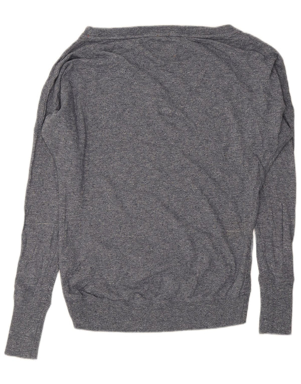 Suéter superdimensionado feminino Superdry UK 6 XS algodão manchado cinza