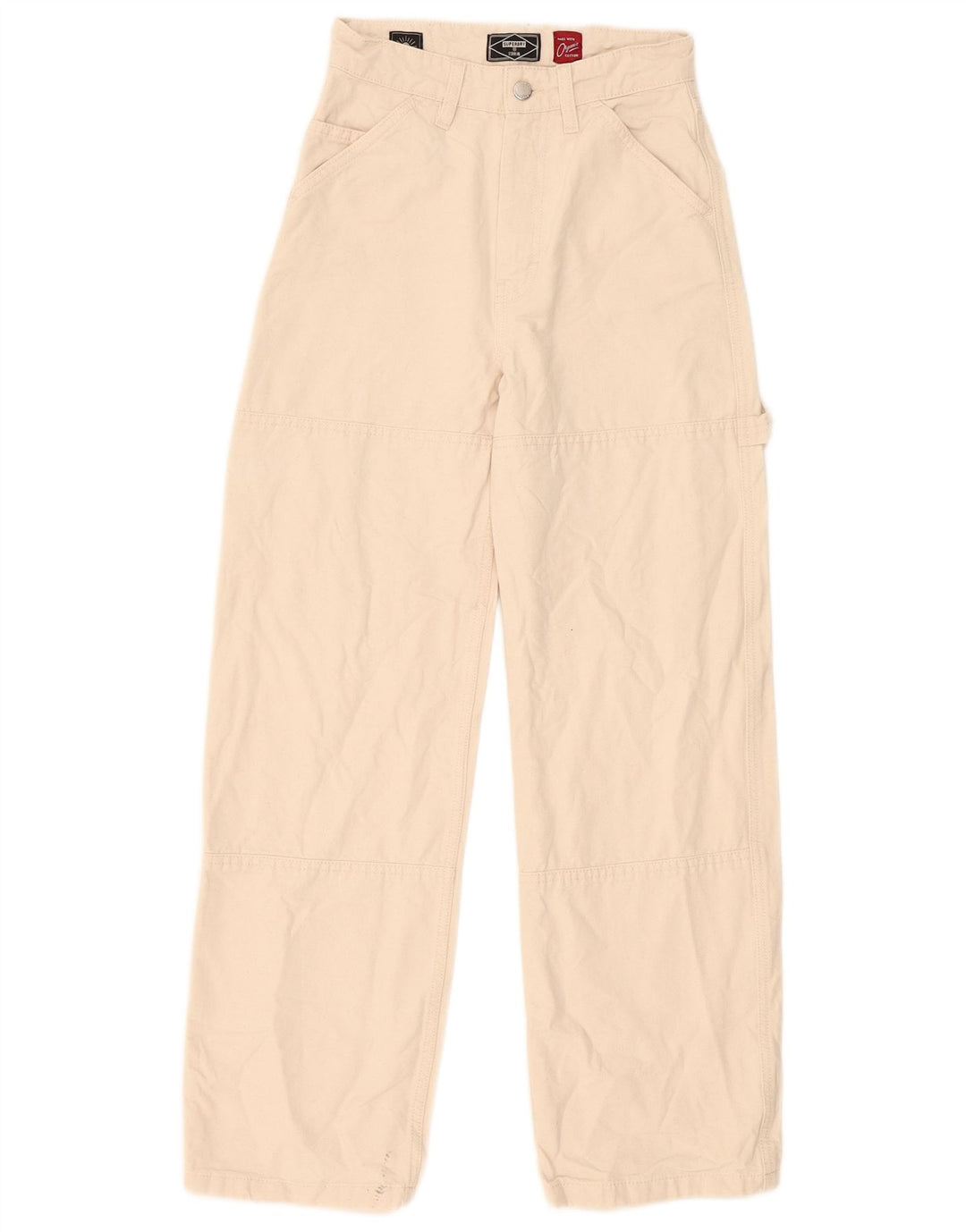 Calça cargo reta feminina Superdry W26 L30 bege
