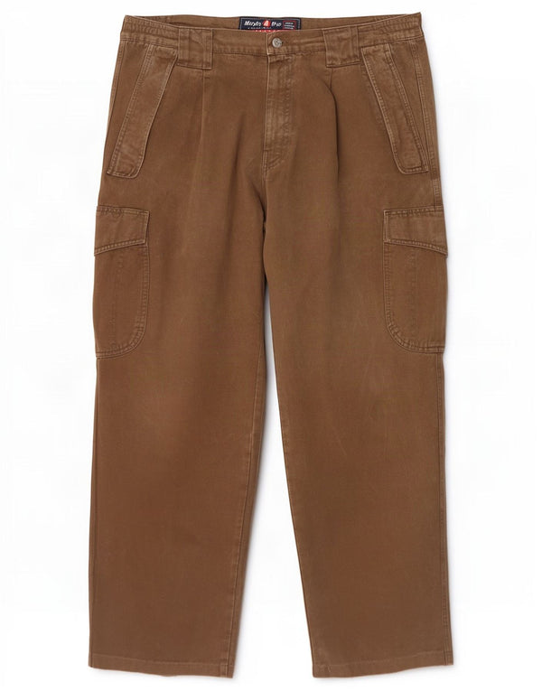 Murphy & Nye Mens Calças de Carga Reta W38 L29 Algodão Castanho