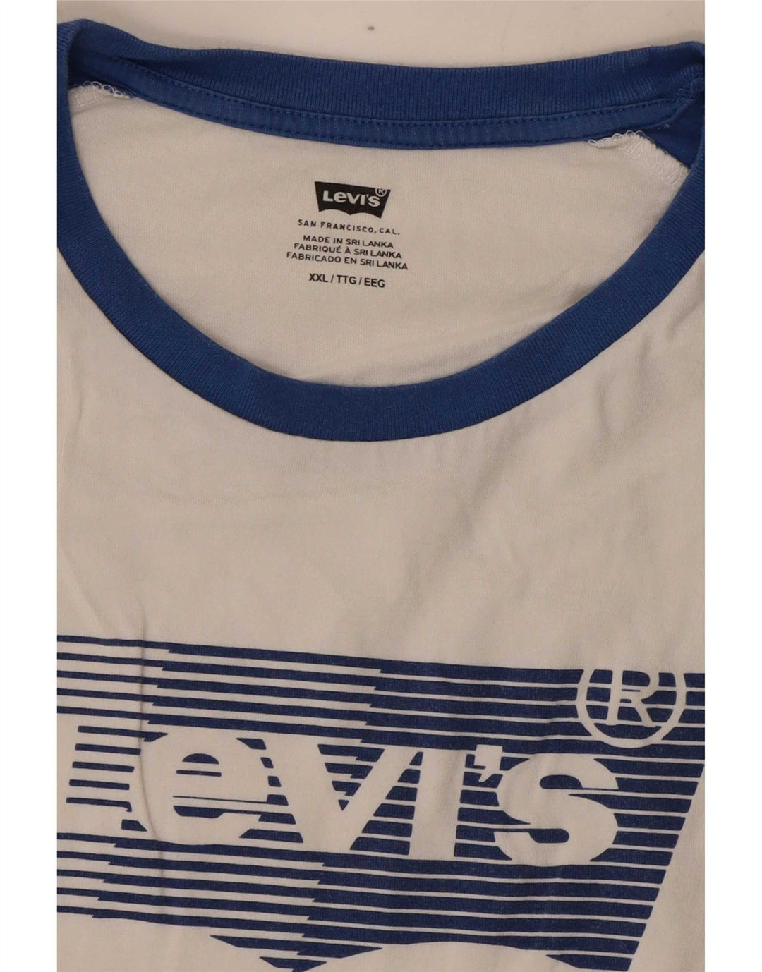 Camiseta gráfica masculina Levi's Top 2XL branco colorblock