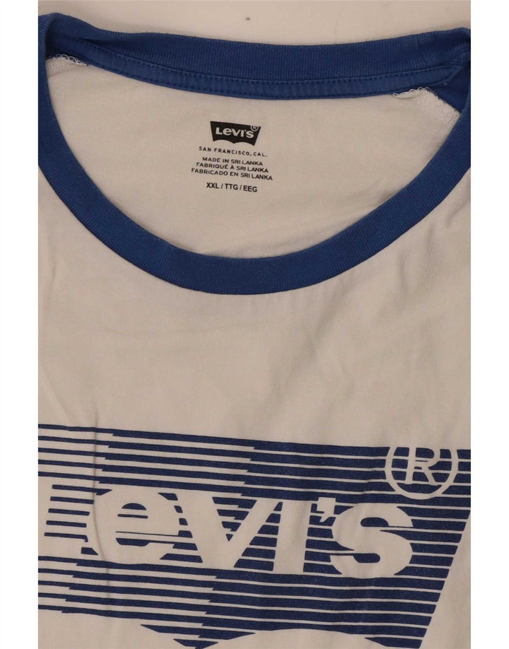 Camiseta gráfica masculina Levi's Top 2XL branco colorblock