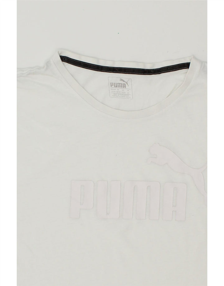 PUMA Mens Graphic T-Shirt Top XL White Cotton Vintage Puma and Second-Hand Puma from Messina Hembry 
