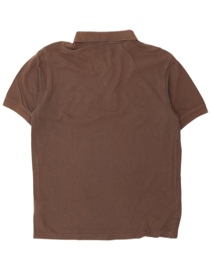 Camisa polo masculina JACK WOLFSKIN Reino Unido 36/38 algodão marrom médio