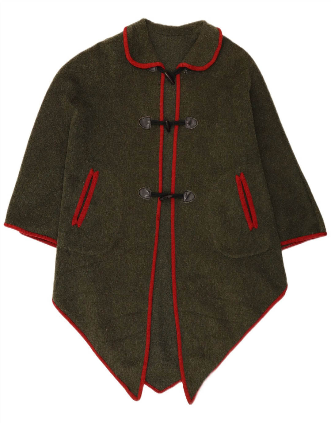 Casaco poncho assimétrico feminino vintage tamanho único cáqui