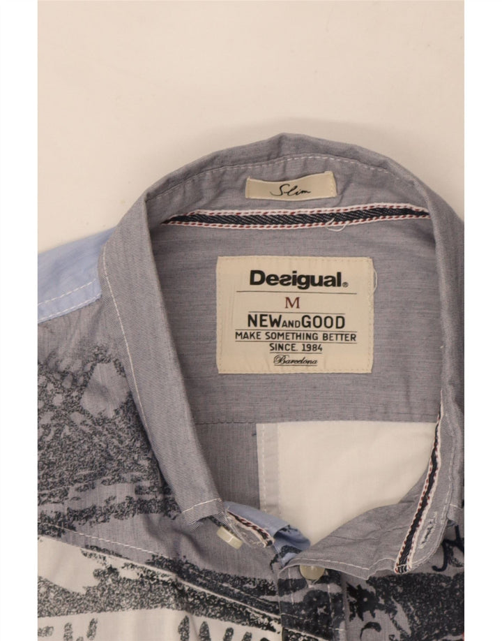 Camisa masculina Desigual Graphic Slim Fit média multicolorida Colourblock