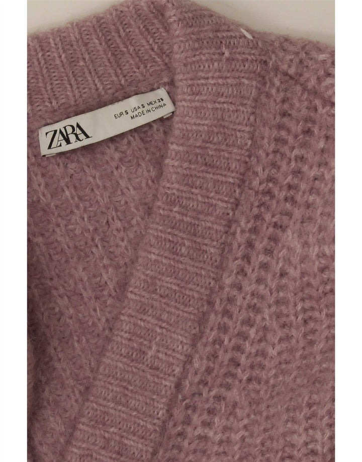 Zara Suéter Cardigan Oversized Feminino Reino Unido 10 Pequeno Rosa
