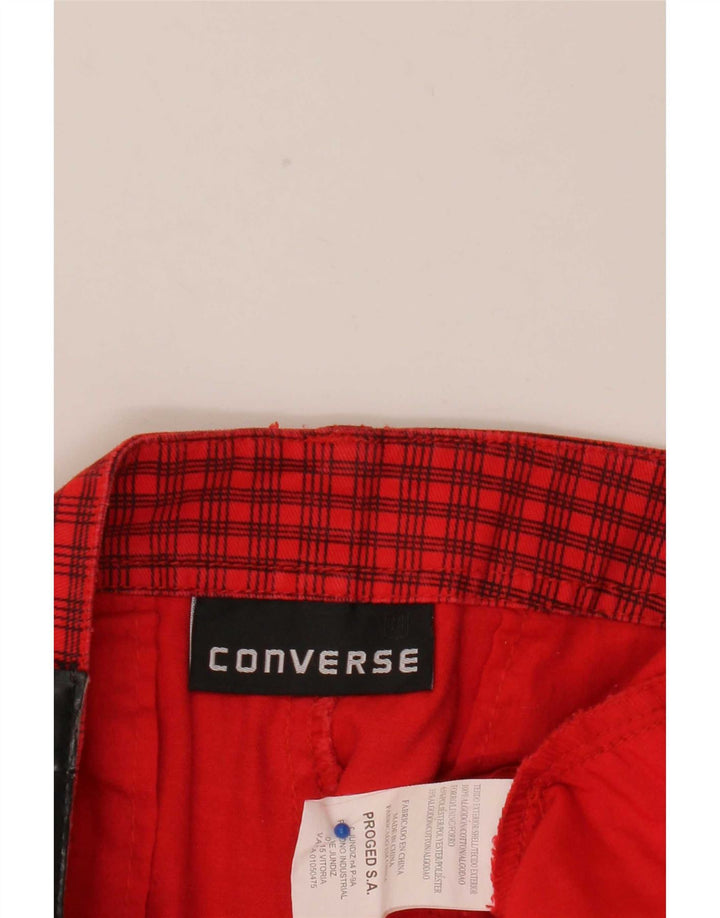 Shorts Cargo Masculino Converse W38 XL Poliéster Xadrez Vermelho