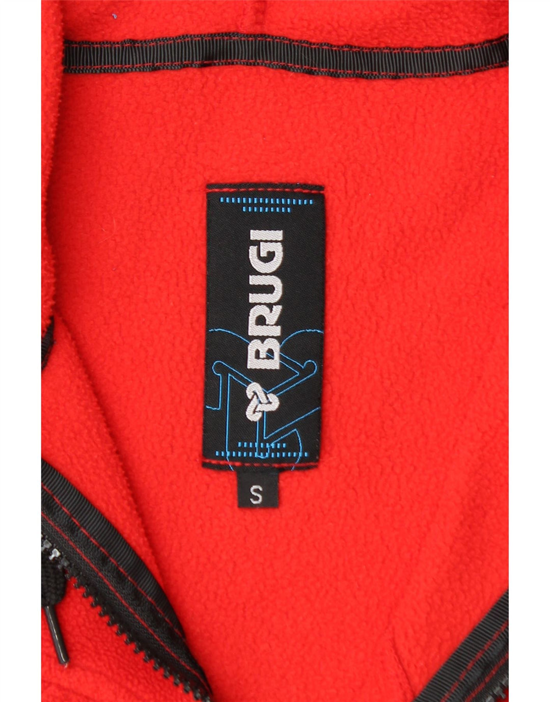Jaqueta de lã com capuz masculina Brugi Reino Unido 36 poliéster vermelho pequeno Colourblock