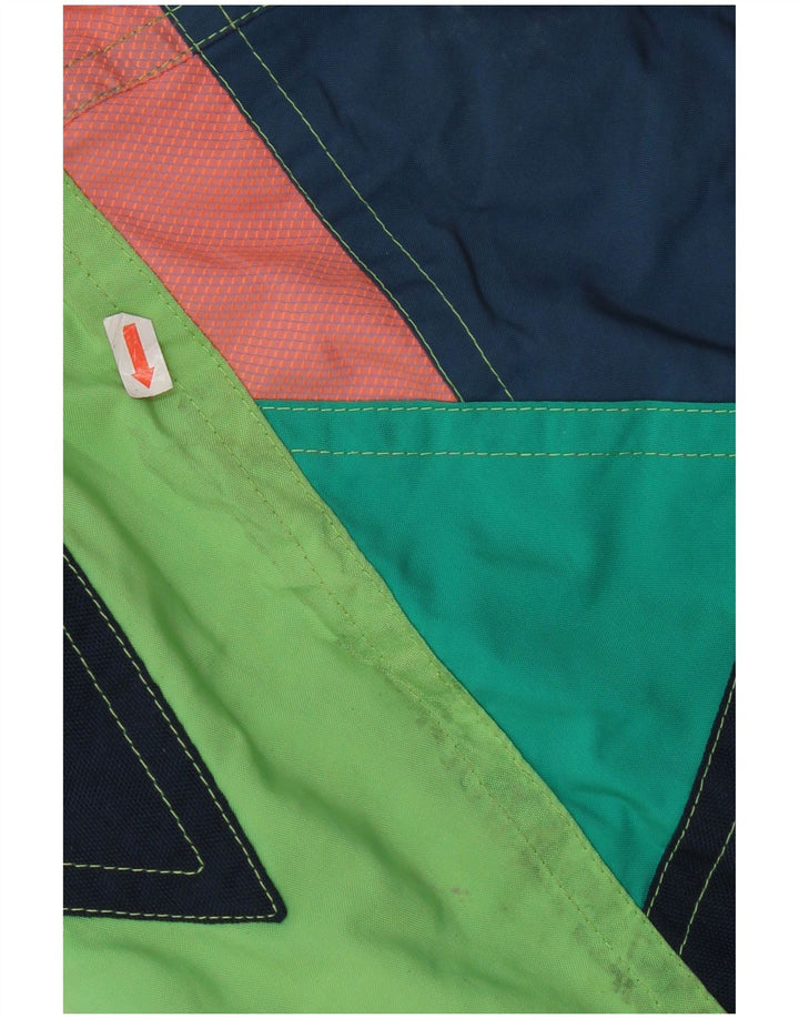 Jaqueta de esqui masculina com capuz Colmar IT 52 grande bloco colorido verde