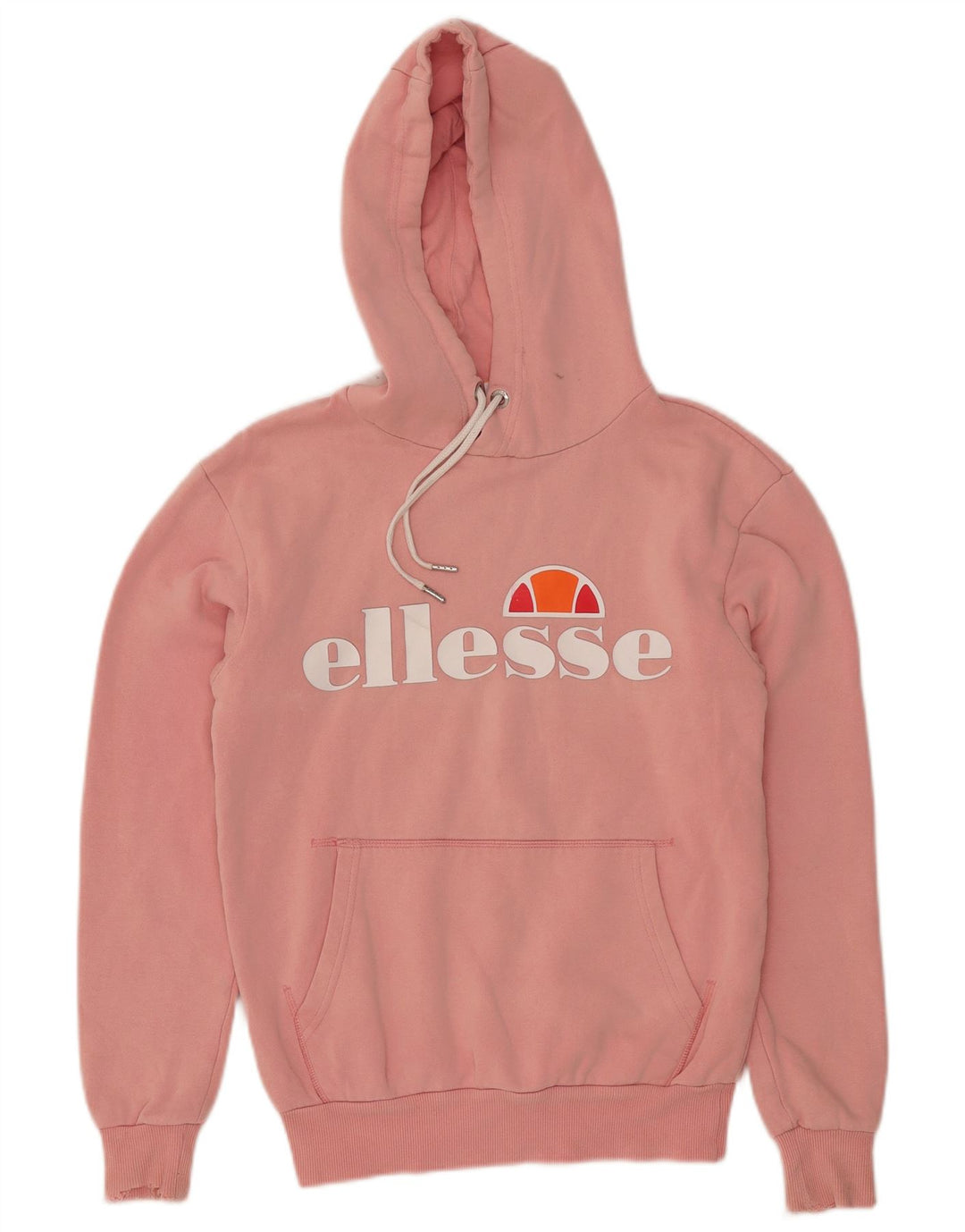 ELLESSE Suéter feminino com capuz grande e gráfico UK 6 XS rosa