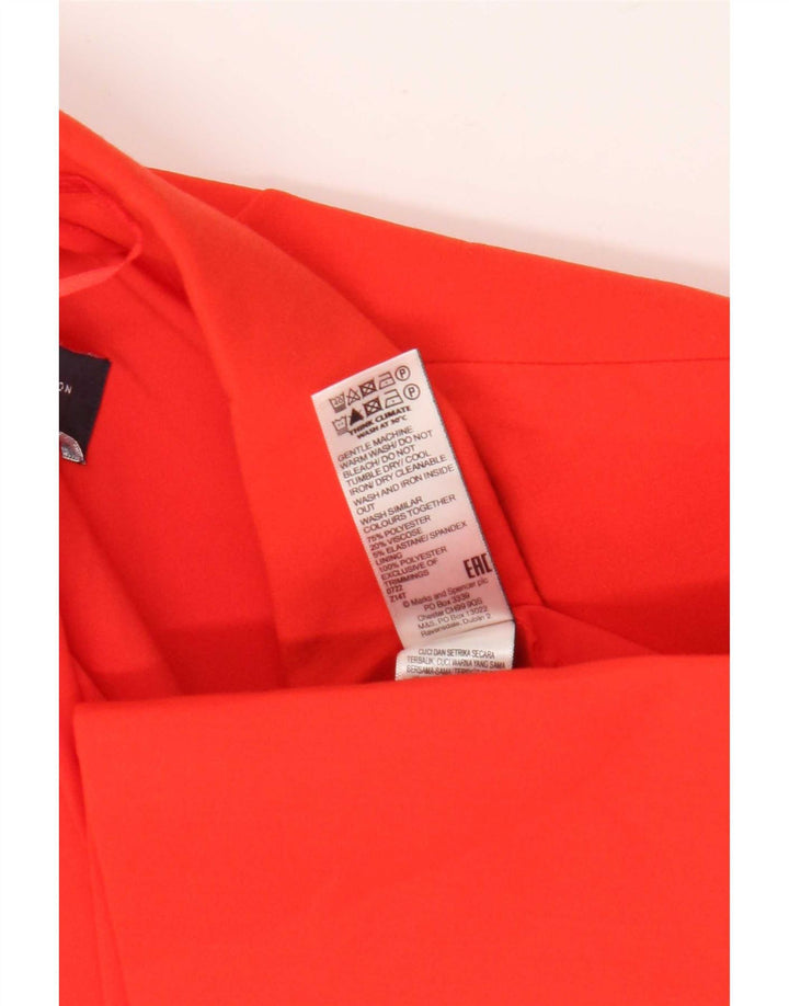 Jaqueta blazer feminina Marks & Spencer com 1 botão Reino Unido 16 grande laranja poliéster
