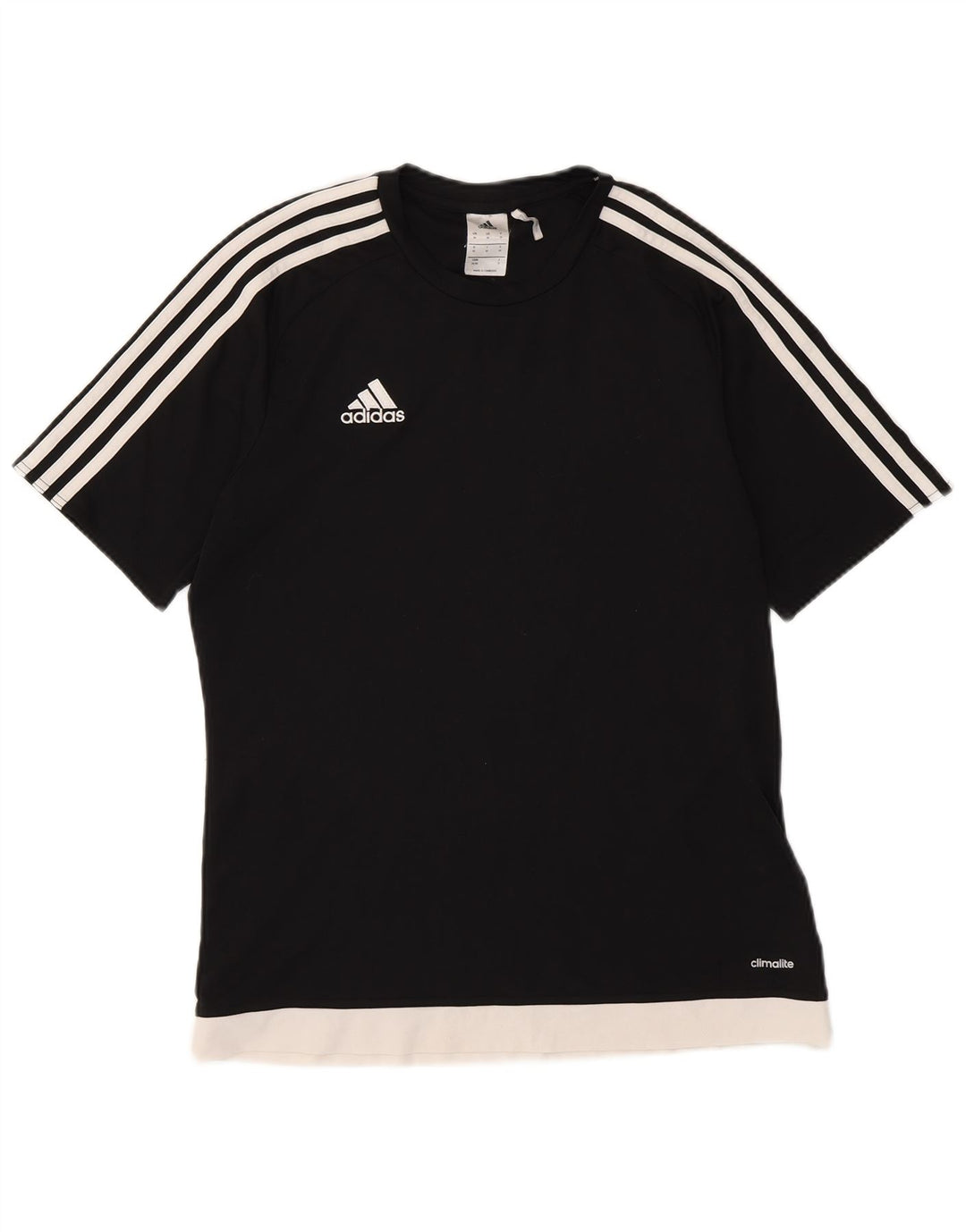 Adidas Mens Climalite Camiseta Top Médio Preto Colorblock Poliéster