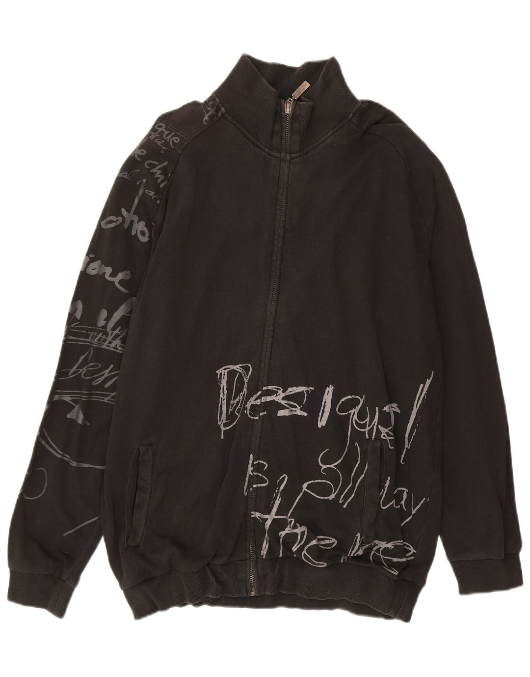Jaqueta masculina Desigual com agasalho gráfico XL preto algodão