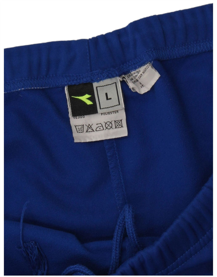Calça de treino masculina Diadora Joggers grande poliéster azul