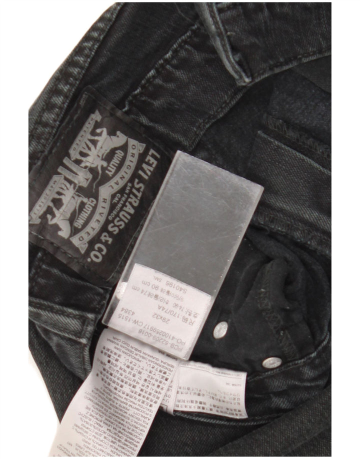 Shorts jeans masculino Levi's W29 pequeno algodão preto
