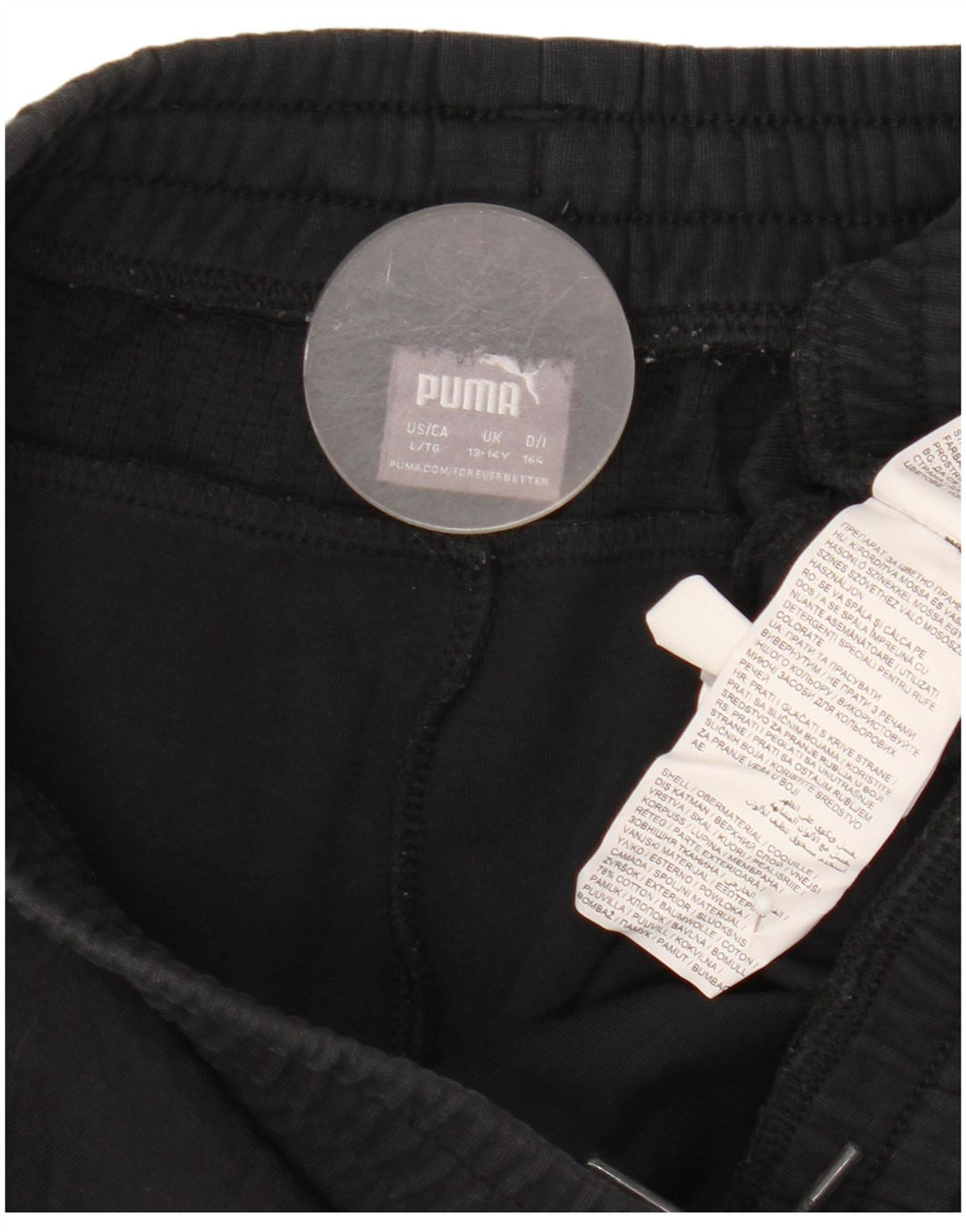 Shorts esportivos Puma meninos 13-14 anos preto algodão