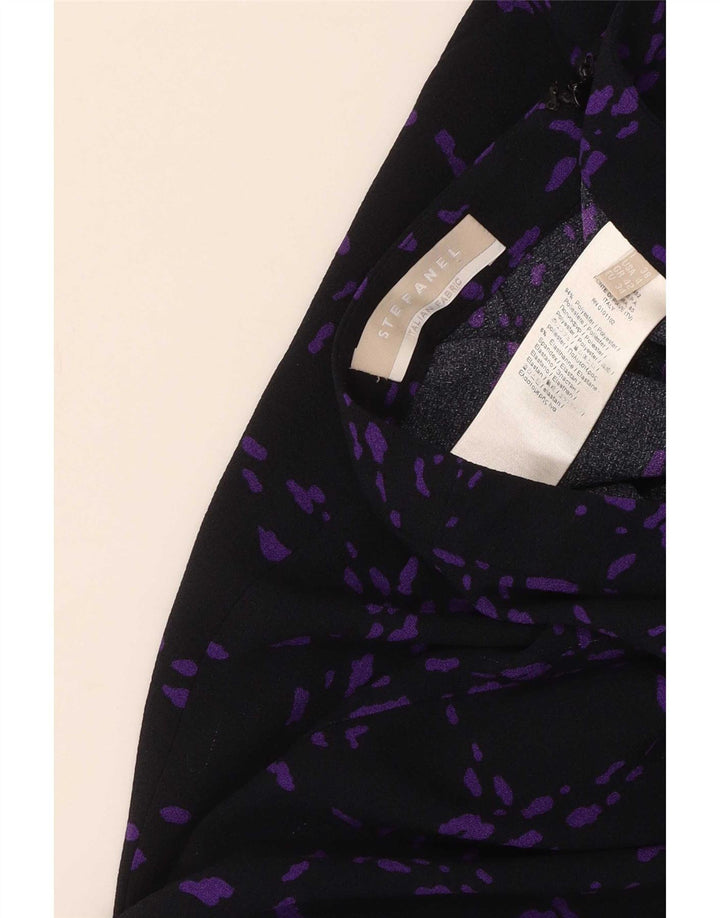 Saia feminina Stefanel A-Line EU 34 XS W26 poliéster xadrez preto