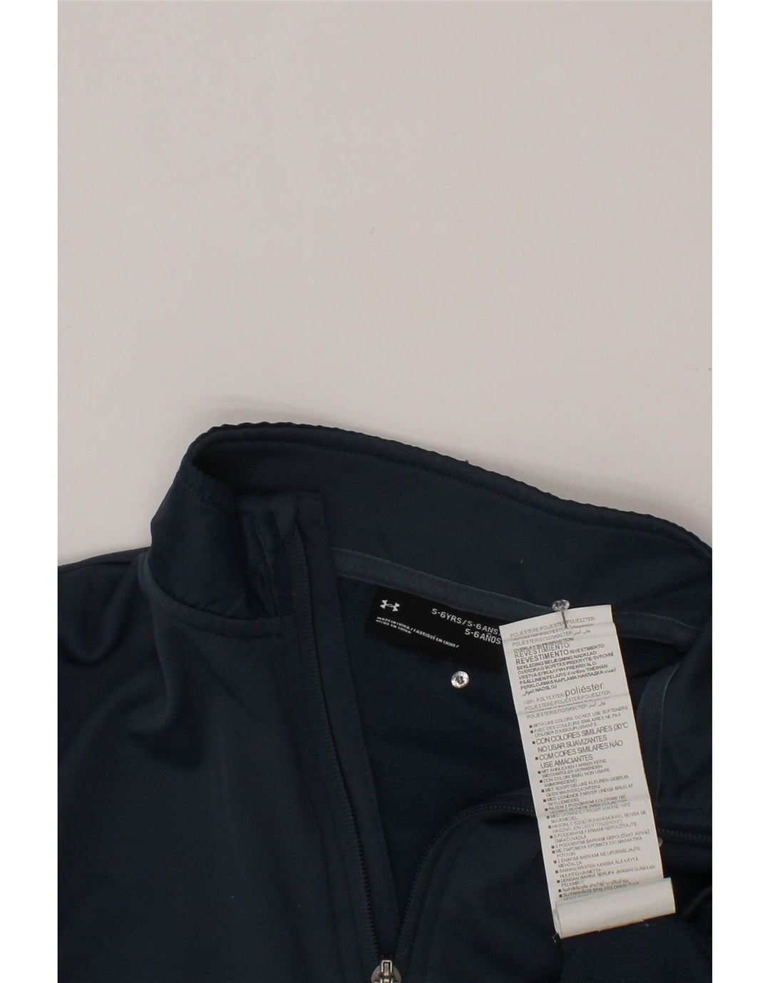 Suéter UNDER ARMOUR Menino com zíper e gola 5-6 anos azul marinho poliéster