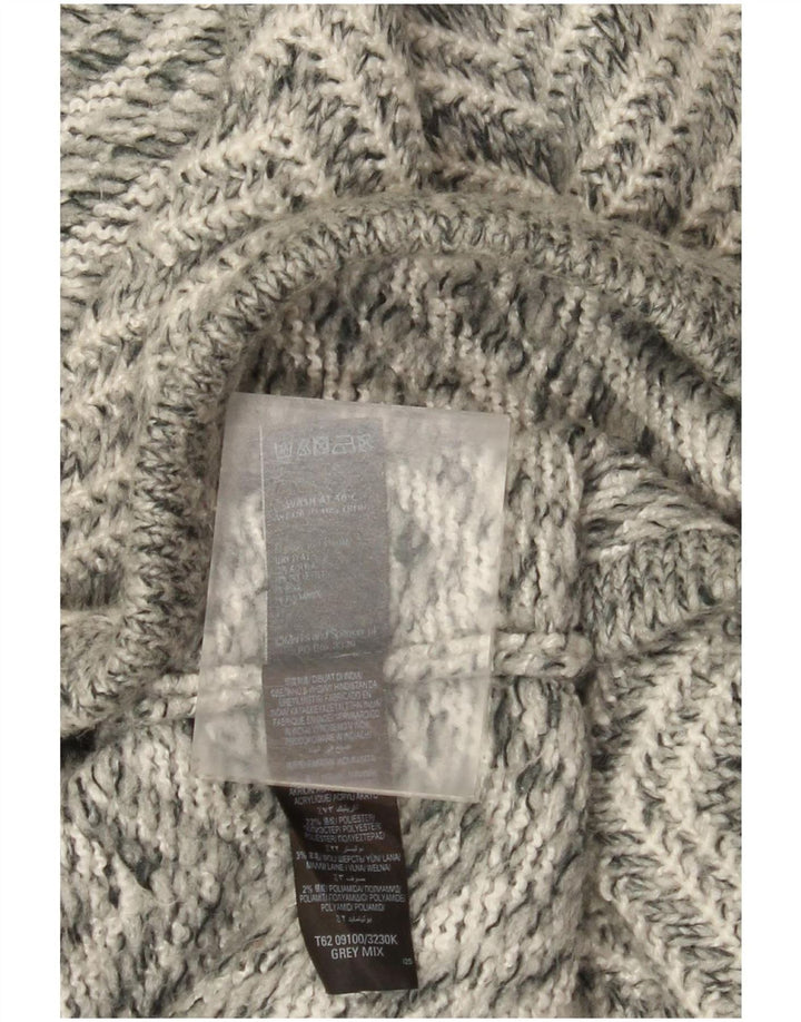 Suéter cardigã feminino Longline da Marks & Spencer Reino Unido 14 cinza médio Chevron