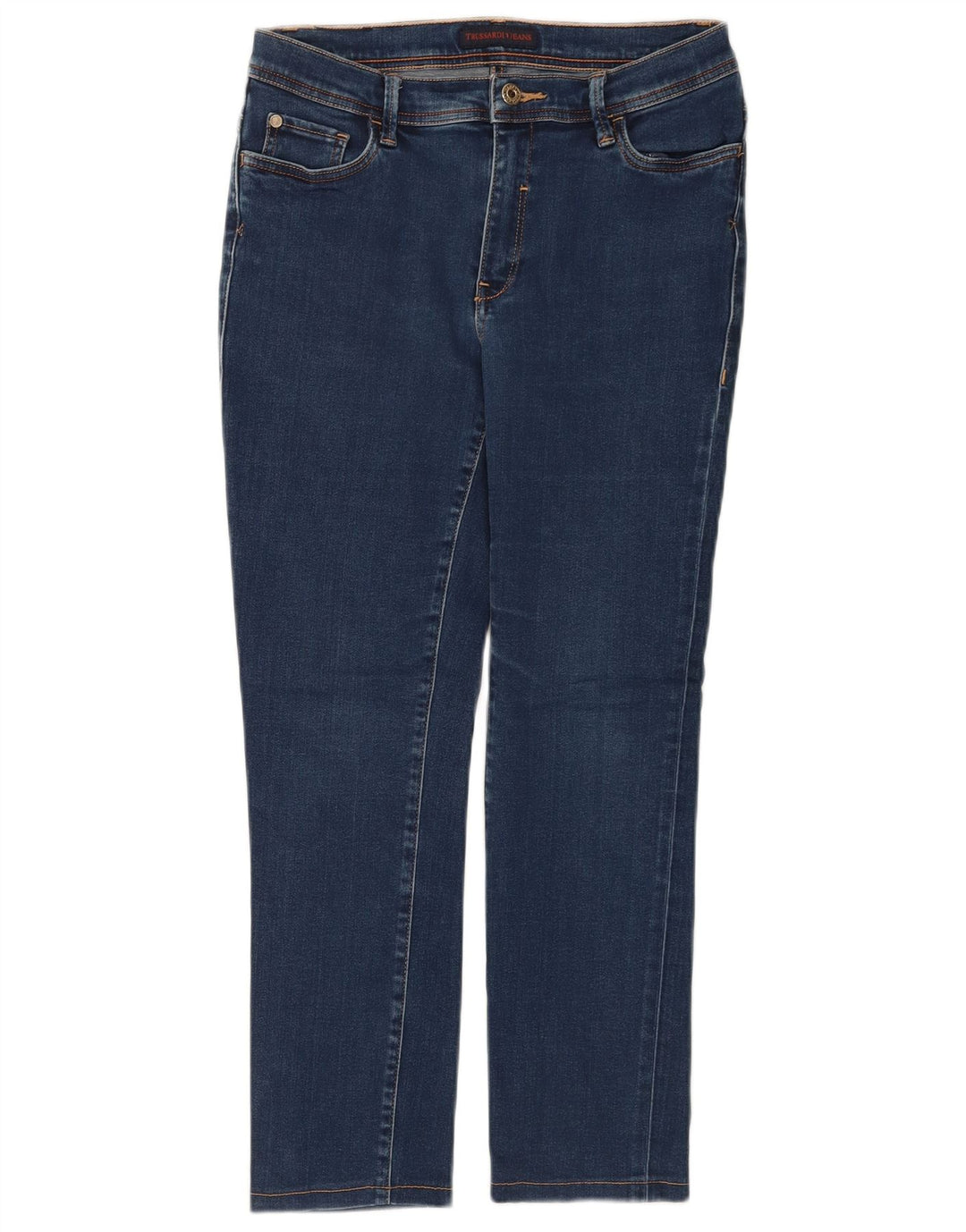 Jeans recortados femininos Trussardi W29 L25 azul marinho