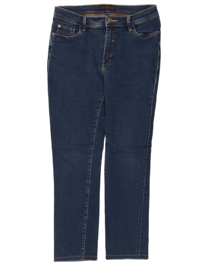 Jeans recortados femininos Trussardi W29 L25 azul marinho
