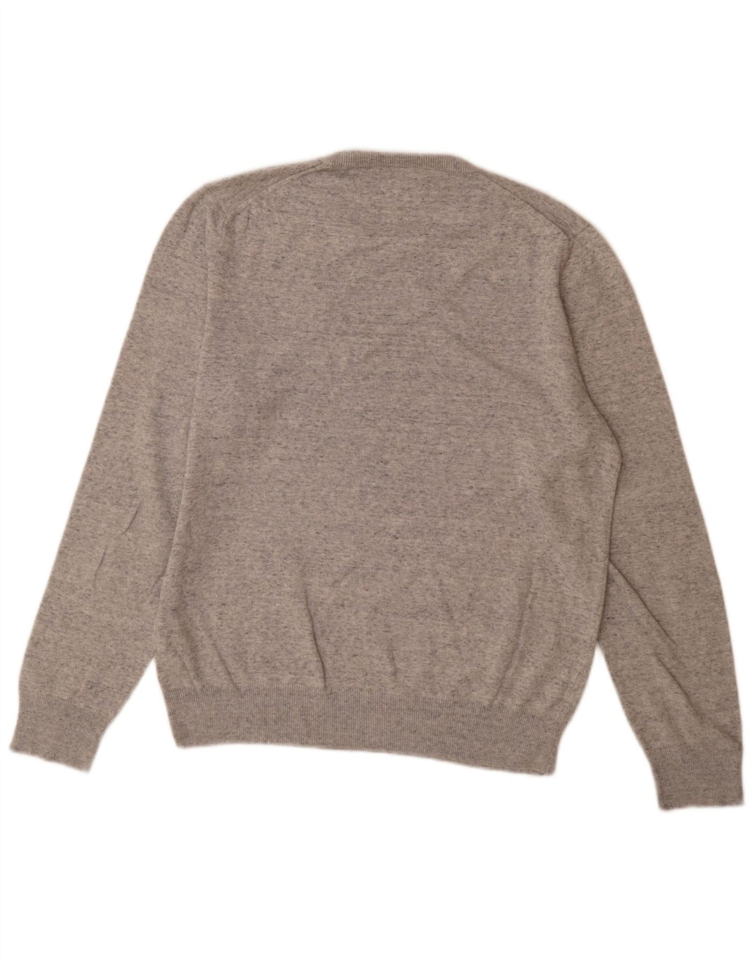 Suéter masculino Marks & Spencer com gola redonda, grande algodão manchado cinza